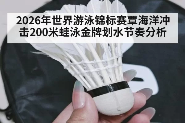 2026年世界游泳锦标赛覃海洋冲击200米蛙泳金牌划水节奏分析